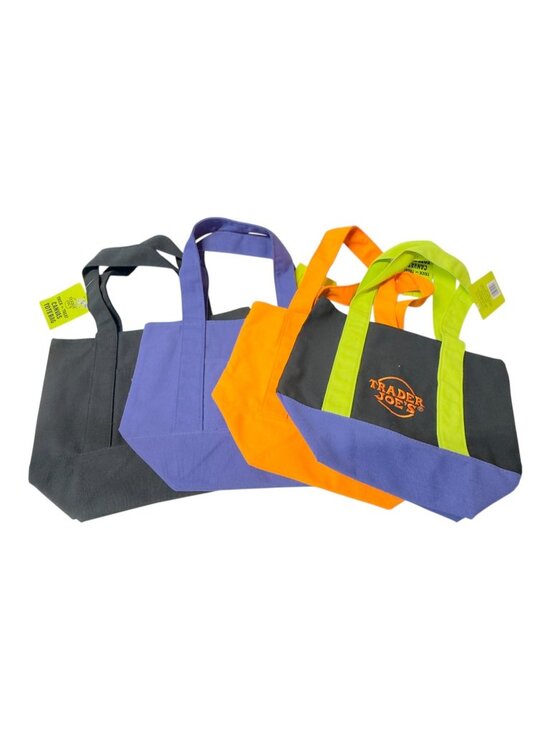 Trader Joe's Handbags - Trader Joe's Reusable Canvas Tote Bag Colorful Mini Shopper Viral